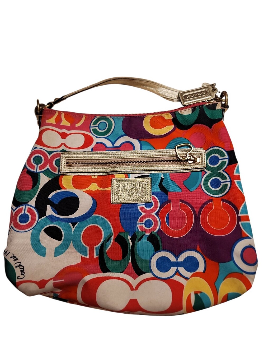 Coach Poppy Collection Signature Graffiti 1941 Cross Tote And Wallet Colorful